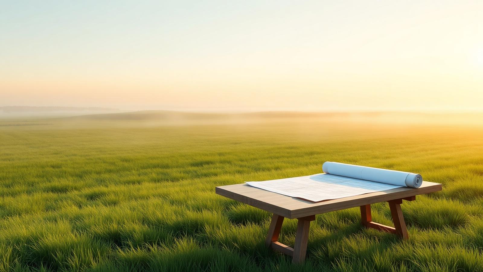 A fresh greenfield site with blueprints ready — starting from scratch